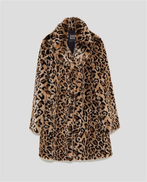 long leopard faux fur coat|faux fur leopard coat zara.